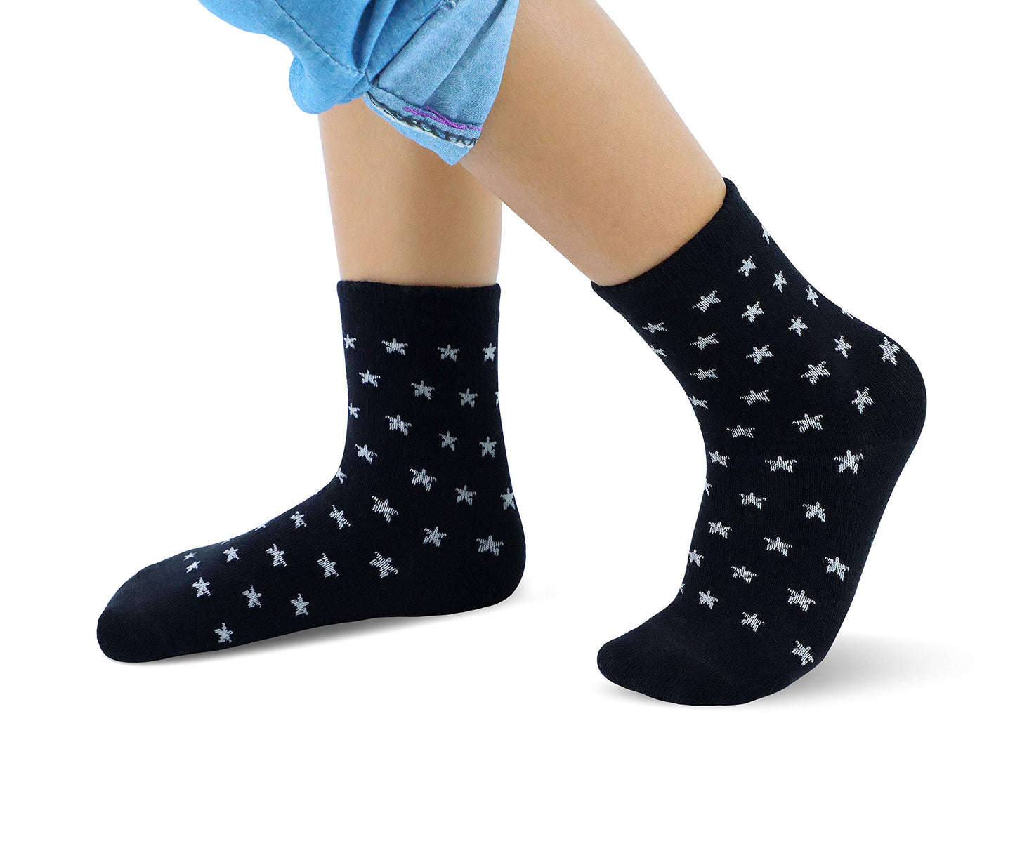 Rative 12-Pack Cotton Crew Socks For Unisex Baby Infant Toddler Kids Boys Girls(1-3T,12-Pairs/Ru-3Cun)