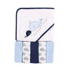 Luvable Friends Unisex Baby Hooded Towel With Five Washcloths, Whale, One Size