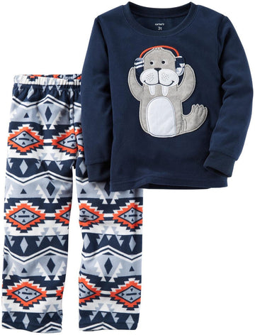 Carter'S Baby Boys' 2 Pc Fleece 327G140, Walrus Blue, 12M