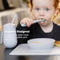 Ezpz Happy Bowl - 24 Months + (Pewter) - 100% Silicone Suction Bowl With Built-In Placemat - Dishwasher Safe