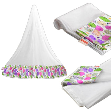 Vparents Mosquito Net For Baby Cradle Jhula Saree With Zip Opening At Bottom