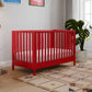 Davinci Sammy Scallop 4-In-1 Convertible Crib In Strawberry Red, Greenguard Gold Certified