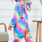 Chetosho Unicorn Hooded Onesie Girls Halloween One Piece Kids Costume (Oblique Stripe Starry Blue 7-8 Years)