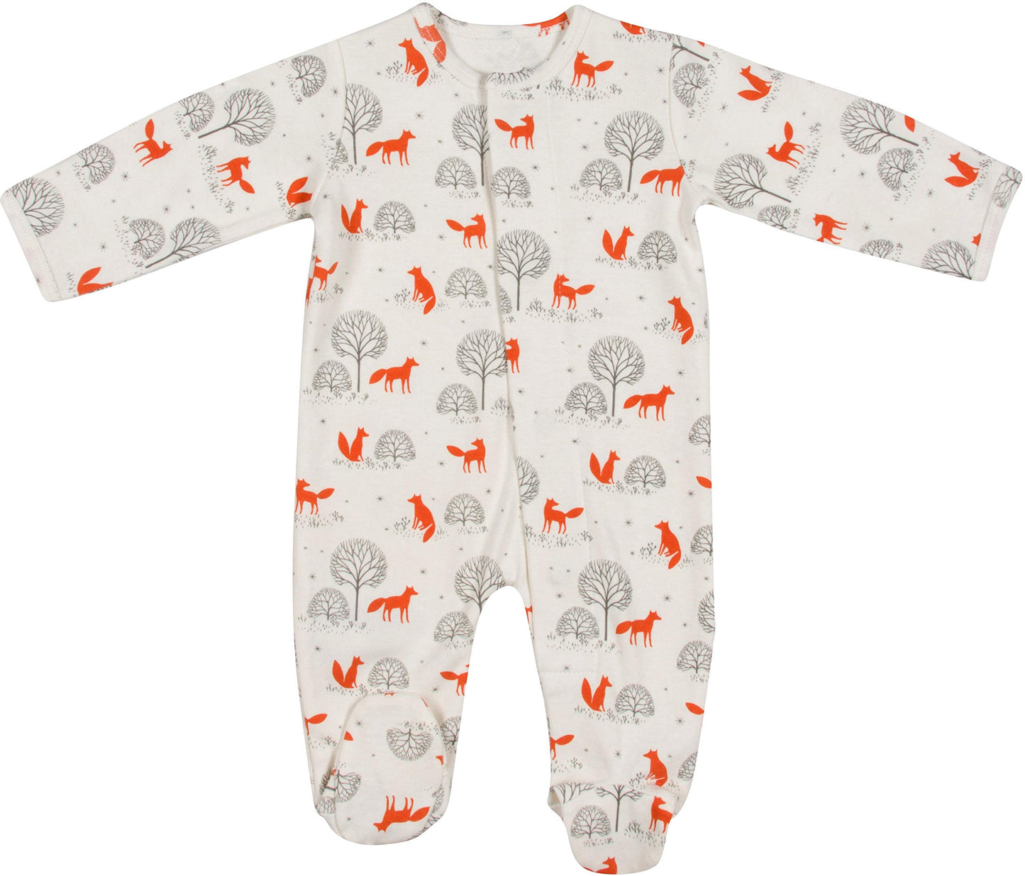 Magnetic Me Footie Pajamas 100% Organic Cotton Baby Sleepwear Quick Magnetic Fastener Sleeper Friendly Fox Preemie