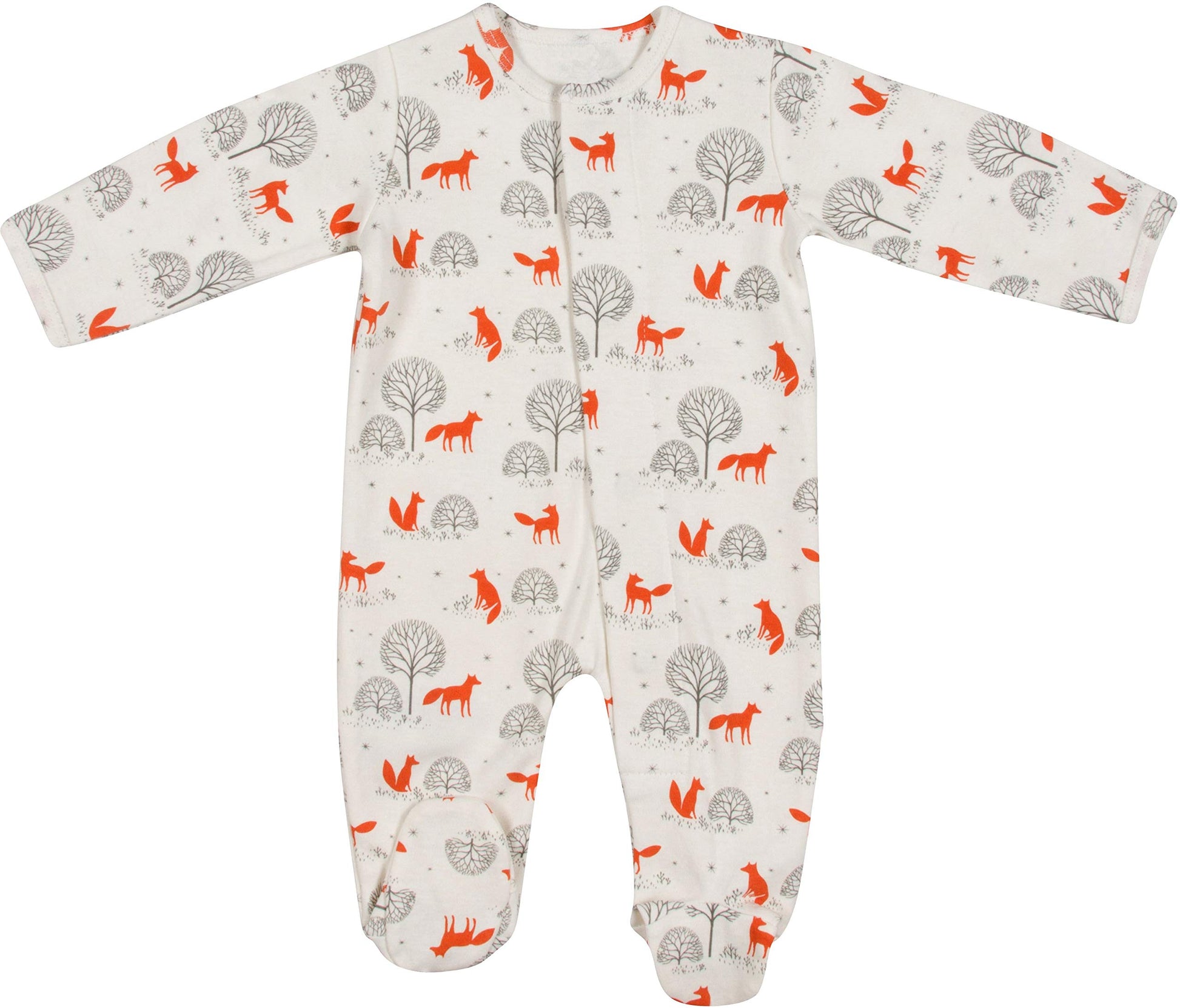 Magnetic Me Footie Pajamas 100% Organic Cotton Baby Sleepwear Quick Magnetic Fastener Sleeper Friendly Fox Preemie