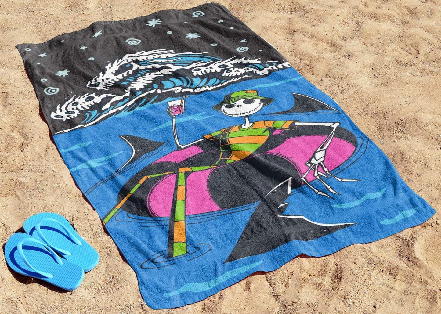 Disney Nightmare Before Christmas Bath Pool Beach Towel - Kids Super Soft & Absorbent 100% Cotton Towel With Jack Skellington, M
