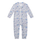 Owlivia Organic Cotton Baby Boy Girl Zip Up Sleep N Play, Footless, Long Sleeve(12-18 Months, Wave & Navy)