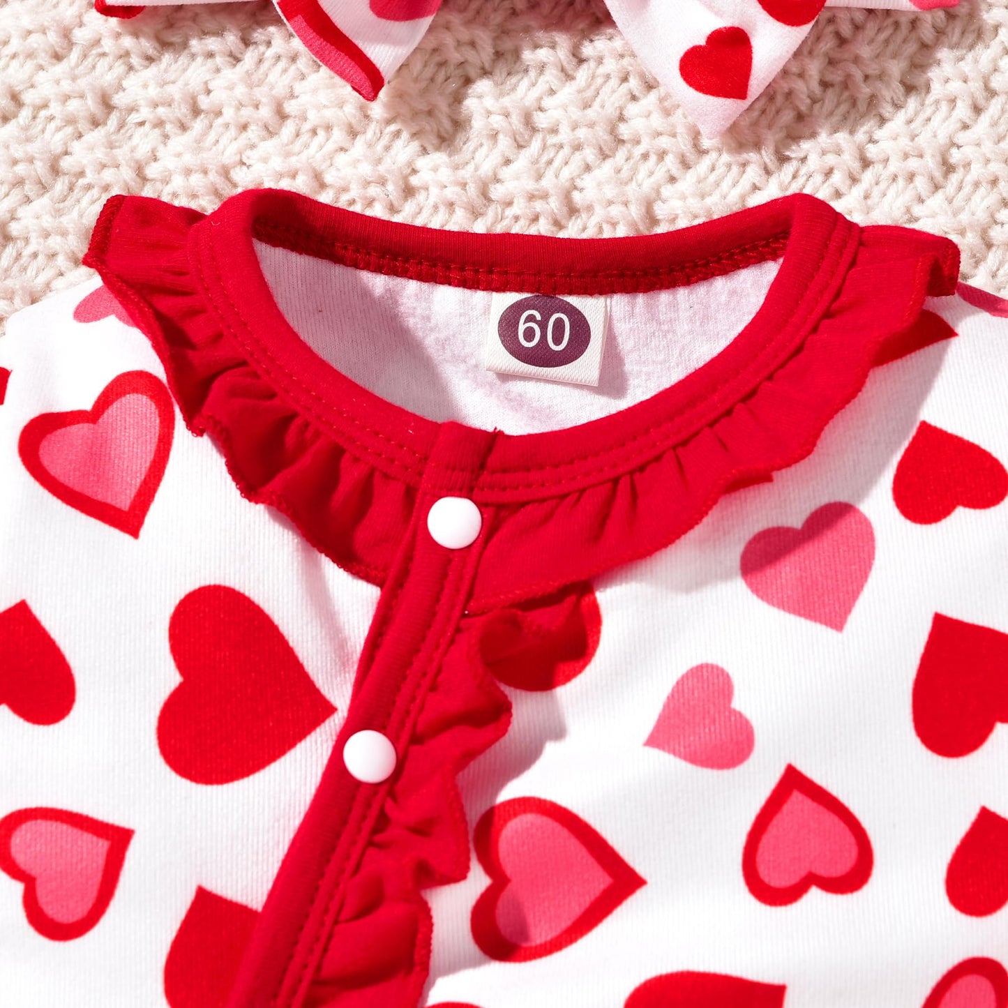 Aalizzwell 0-3 Months Newborn Baby Girls Valentines Day Romper Infant Heart Clothes Coming Home Outfit Clothing