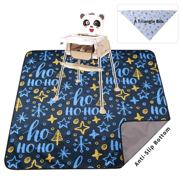 ChicMoments 59 Babies Highchair Splat Mat, Toddlers Christmas Non-Slip Floor Mat, Splash Spill Mess Mat for Drawing & Painti