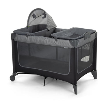 Safety 1st 4-in-1 Portable Play Yard with Bassinet, Napper, and Removable Changer, Gray