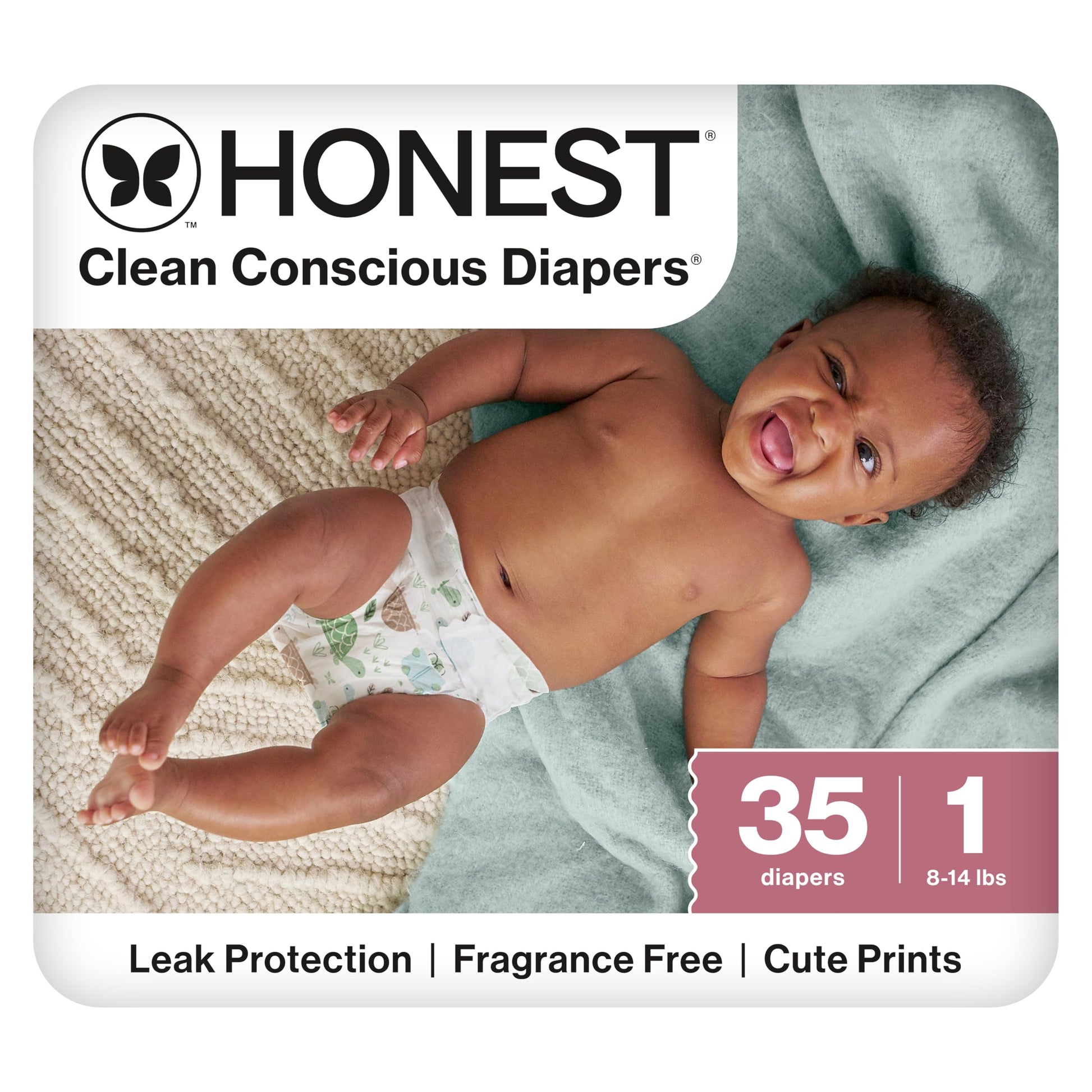 The Honest Company Comfort Dry Disposable Daytime Diapers for Sensitive Skin, Up to 100% Leakproof, Hypoallergenic, Fragrance Fr