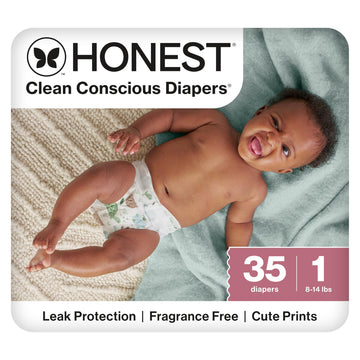 The Honest Company Comfort Dry Disposable Daytime Diapers for Sensitive Skin, Up to 100% Leakproof, Hypoallergenic, Fragrance Fr