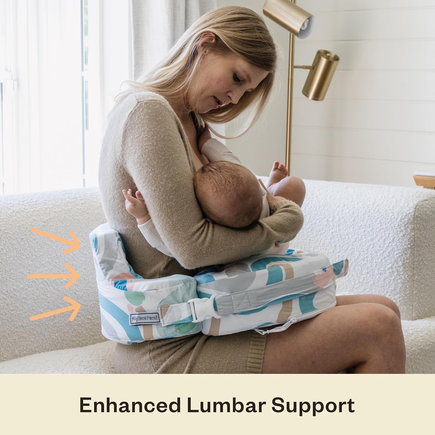 My Brest Friend Organic Cotton Super Deluxe Nursing Pillow - Enhanced Comfort & Ergonomic Breastfeeding Pillow - Ultimate Suppor