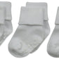 Jefferies Socks Unisex Baby Organic Cotton Non-Skid Turn Cuff Socks 3 Pair Pack, White, 1-3 Months Us