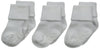 Jefferies Socks Unisex Baby Organic Cotton Non-Skid Turn Cuff Socks 3 Pair Pack, White, 1-3 Months Us