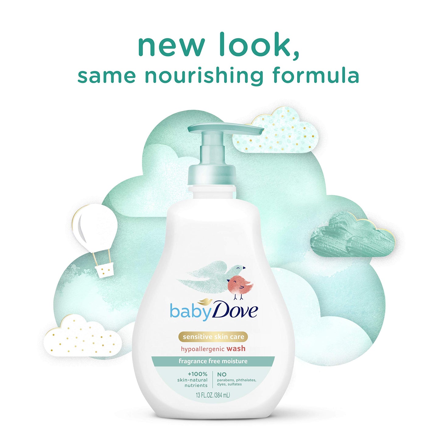 Baby Dove Sensitive Skin Care Baby Wash For Baby Bath Time Fragrance Free Moisture Fragrance Free And Hypoallergenic, Washes Awa