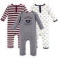 Hudson Baby Baby Girls Cotton Coveralls Layette Set, Football, 0-3 Months Us