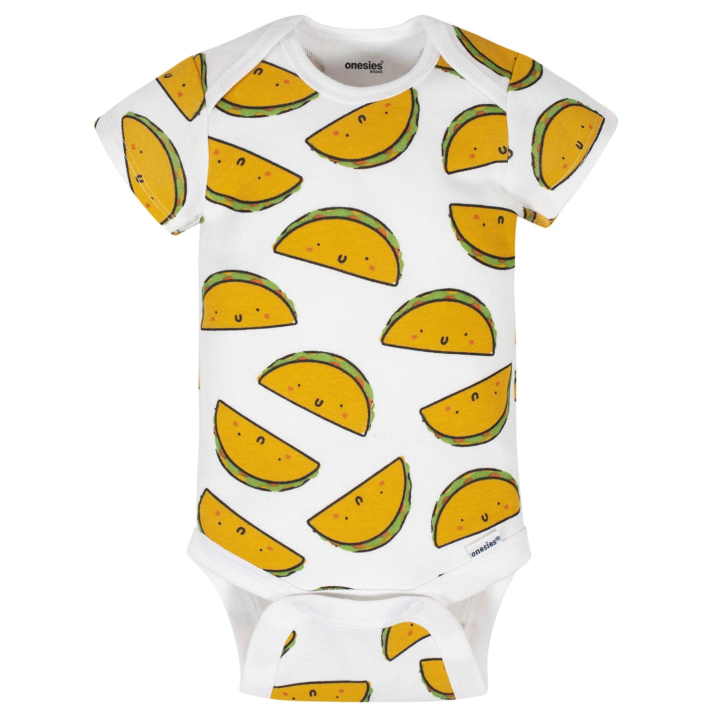 Onesies Brand Baby Boys' 8-Pack Short Sleeve Mix & Match Bodysuits, Grey Hungry, 0-3 Months