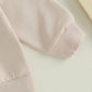 Mayummpy Baby Boys Girl Solid Outfit Long Sleeve Crewneck Oversized Sweatshirt Sweatpants Pants Set Fall Winter Clothes (Apricot