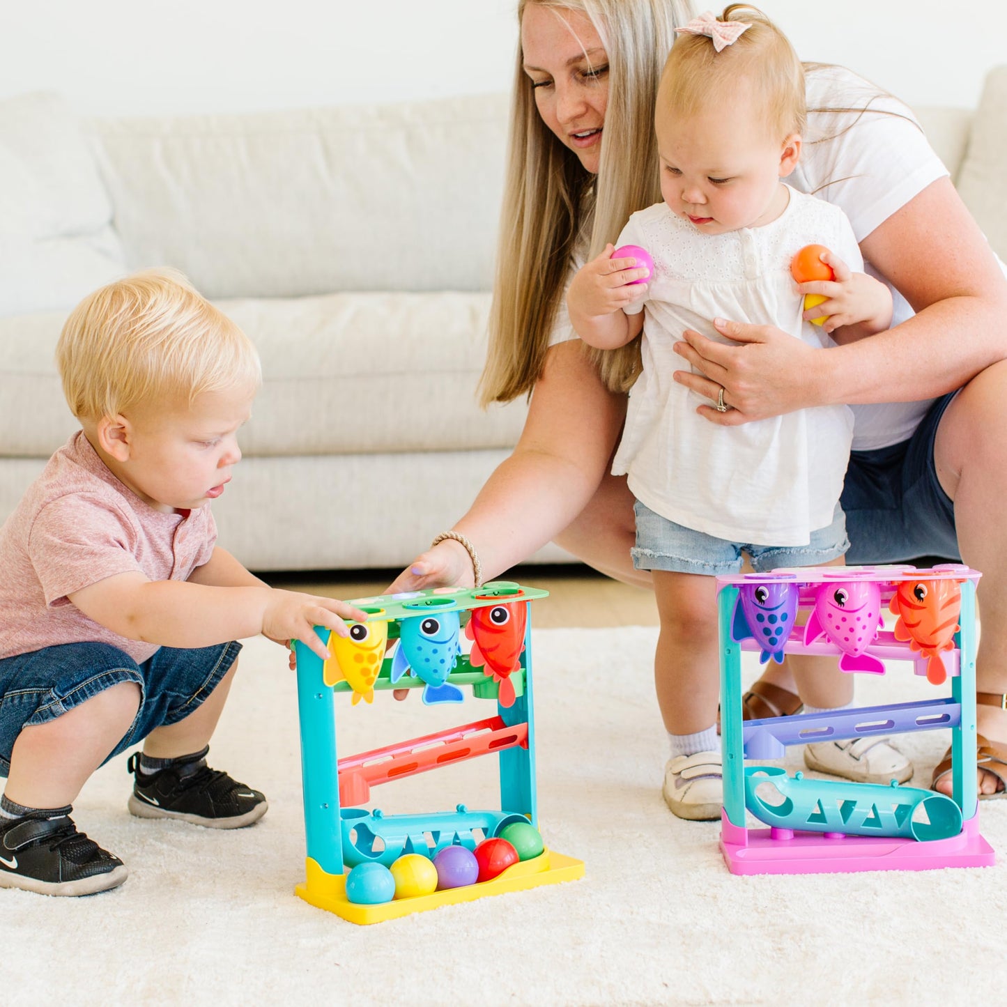 Move2Play, Feed The Fish, Interactive Toy for 1+ Year Olds, 6 to 12 Months, Baby Toy, Birthday Gift for Girls, 9-12 Months, 6 7