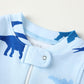 Owlivia Organic Cotton Baby Boy Girl Zip Up Sleep N Play, Footless, Long Sleeve(6-12 Months, Blue Dinosaur)