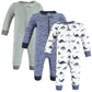 Hudson Baby Unisex Baby Cotton Sleep And Play, Blue Green Dino, 6-9 Months