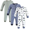 Hudson Baby Unisex Baby Cotton Sleep And Play, Blue Green Dino, 3-6 Months