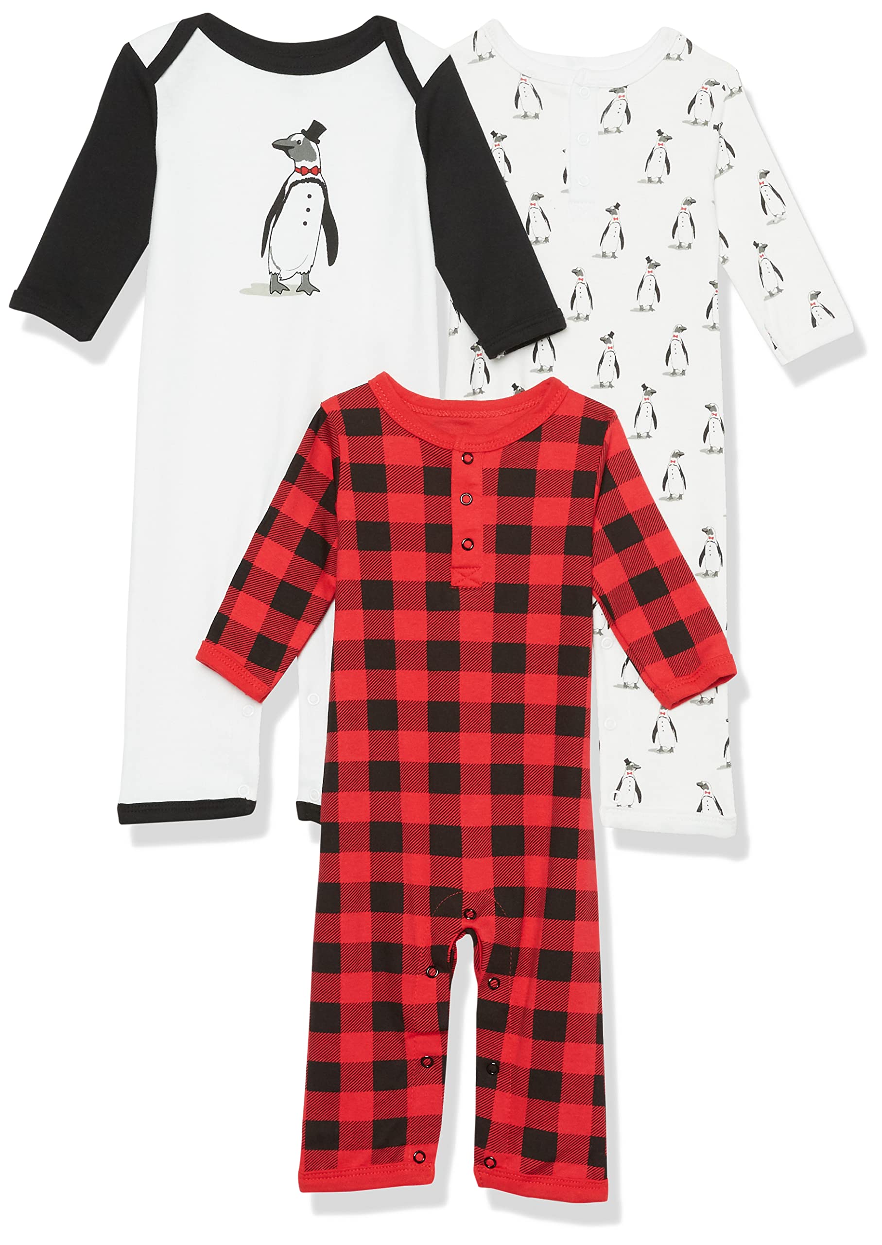 Hudson Baby Unisex Baby Cotton Coveralls, Penguin, 6-9 Months