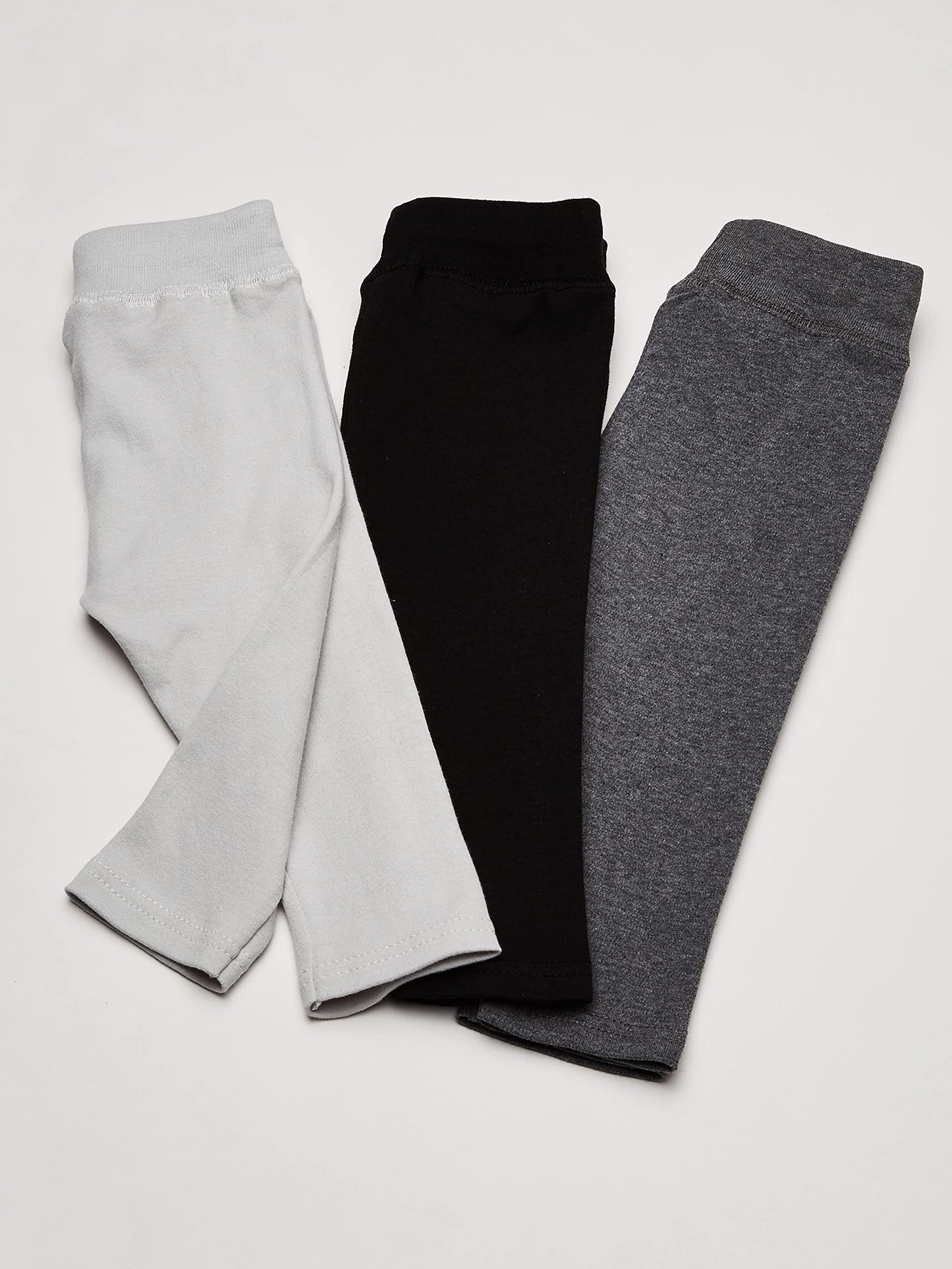 Hudson Baby Unisex Baby Cotton Pants and Leggings Black Gray, 3-6 Months