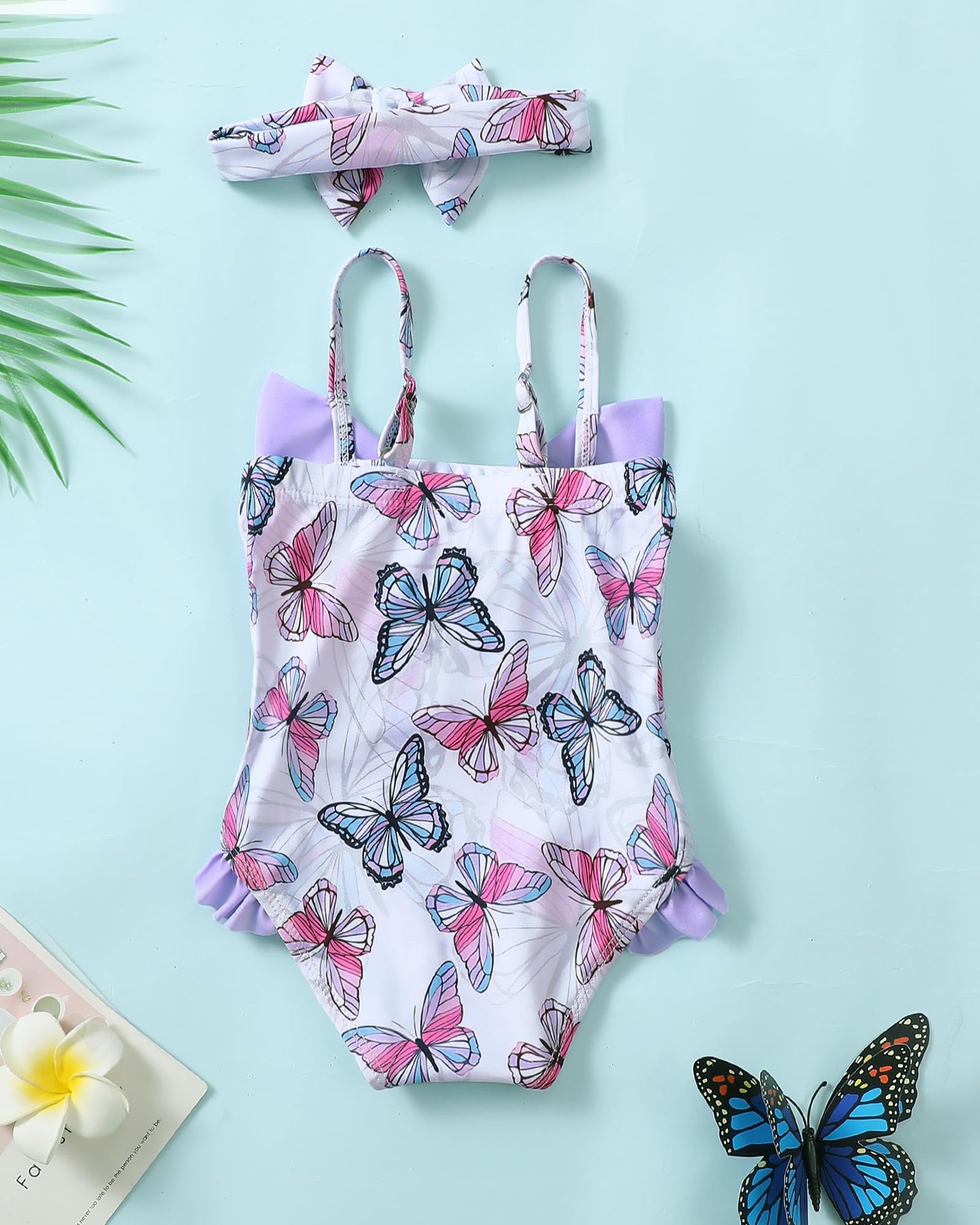 Toddler Baby 2T Swimsuit Girl 3T Bathing Suit Girls One Piece Swimwear Butterfly Summer Beach Swim Suit