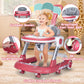 Baby Walker With Wheels 5 In 1 Foldable Activity Center With Mute Wheels Adjustable Heights Anti-Fall Push Walkers For Boys Girl