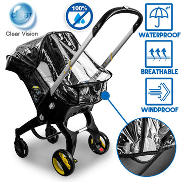 Car Seat Rain Cover,Food Grade Eva,Universal Baby Stroller Accessory For Infant Car Seat Stroller,Waterproof, Windproof Protecti