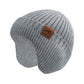 Poximi Baby Boy Winter Hat Toddler Warm Beanie Girl Knit Hats With Earflap Kid Cute Earmuffs (Grey, 3-8Years)