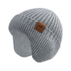 Poximi Baby Boy Winter Hat Toddler Warm Beanie Girl Knit Hats With Earflap Kid Cute Earmuffs (Grey, 3-8Years)