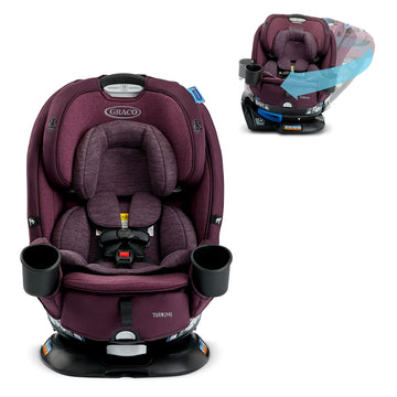 Graco Turn2Me 3-in-1 Convertible Car Seat, London, featuring Headrest and Harness Adjust, Easy Installation and Steel Reinforced