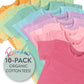 HonestBaby 10-Pack Short Sleeve T-Shirts 100% Organic Cotton Baby, Toddler, Little Kids, Boys, Unisex, Rainbow Girl, 4T