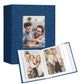 Vienrose Small Photo Album 4X6 Holds 100 Photos 2 Pack, Mini Baby Photo Album Linen Cover For Gifts Wedding Family, Blue