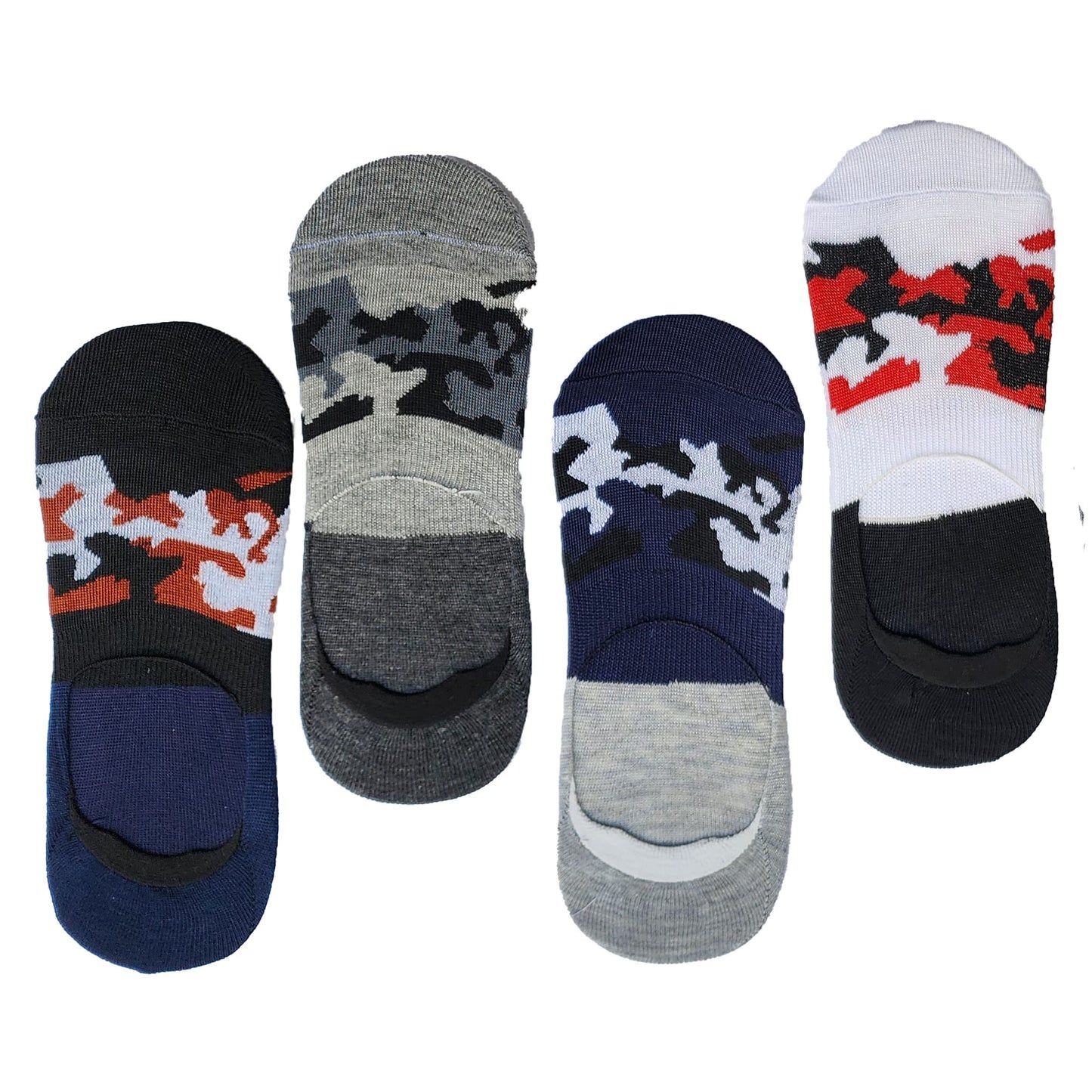 Queery Men Cotton No Show Invisible Loafer Socks Pack Of 4 D13