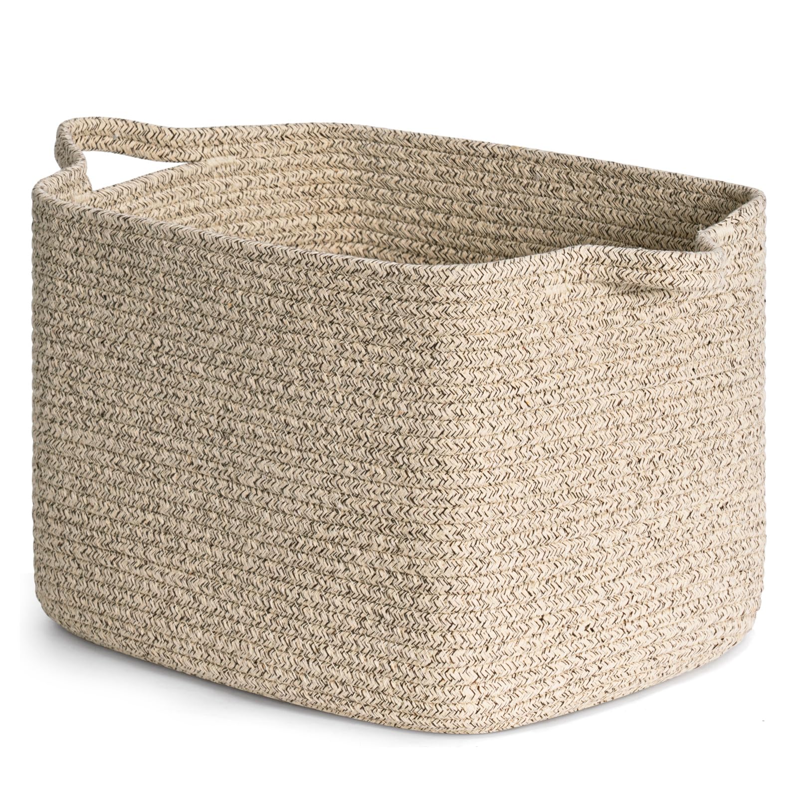 INDRESSME Dog Toy Basket, Woven Basket for Blankets, Baby Gift Baskets for Nursery Large Shelf Bin for Towels, Books, Rectangle 