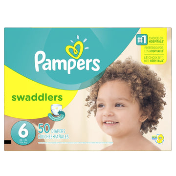 Pampers Swaddlers Disposable Diapers Size 6, 50 Count, Super