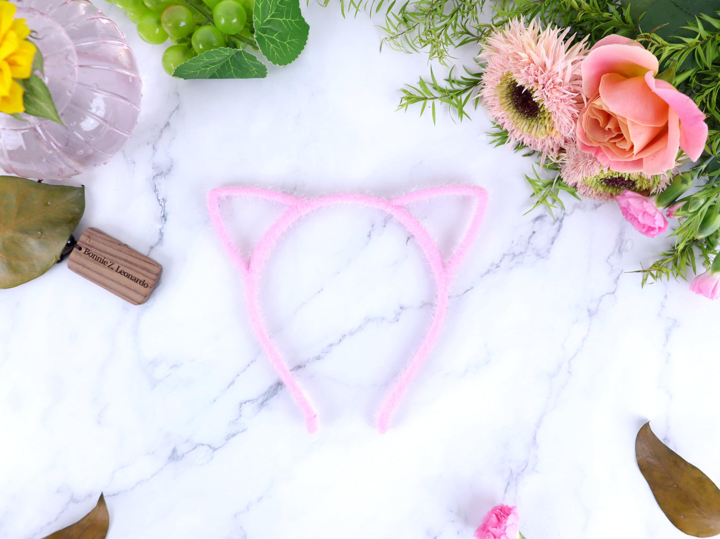 Bonnie Z. Leonardo Furry Cat Ears Headband Pink