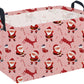 Rectangular Christmas Basket,Pink Basket.Cute Baskets for Girls, Snowman Baskets with Handles.Books Bins,Gifts Box. (Pink Christ