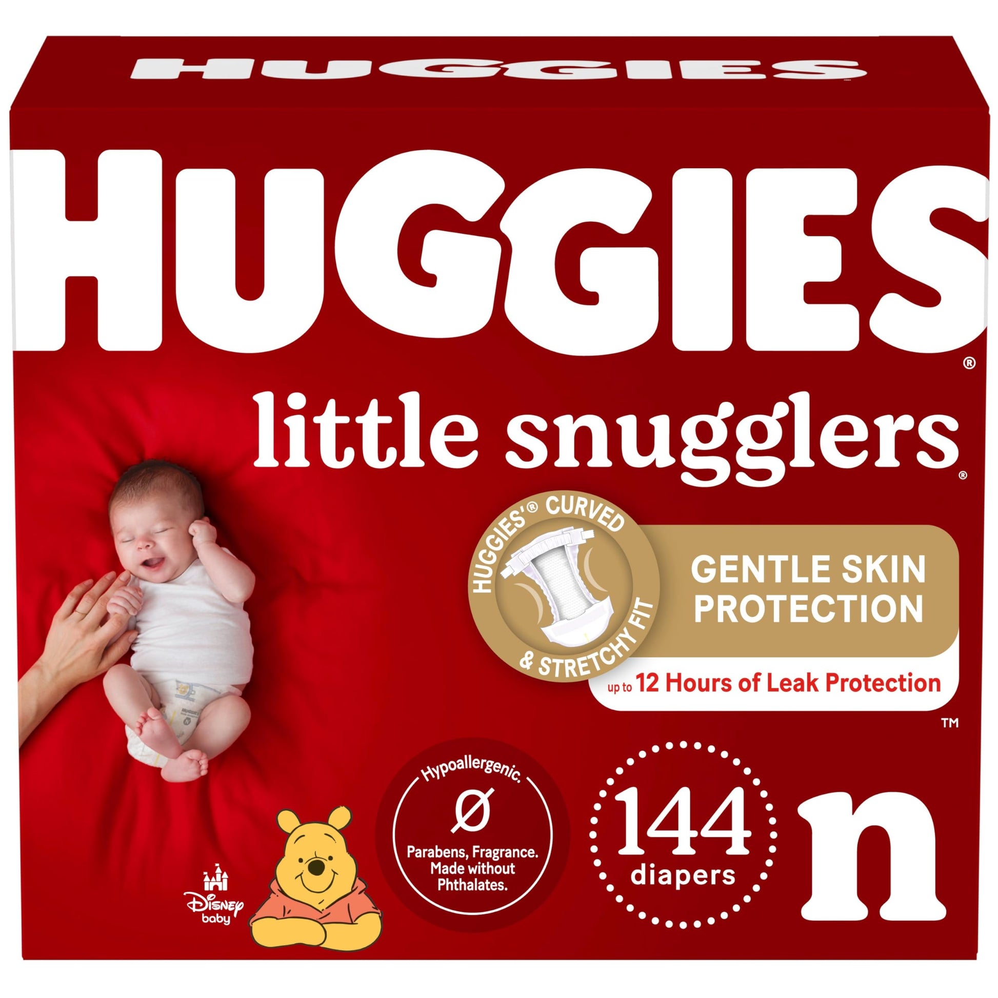 Huggies Newborn Diapers, Little Snugglers Newborn Diapers, Size Newborn (Up To 10 Lbs), 144 Count