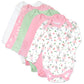 Honestbaby Unisex Baby Organic Cotton Long Sleeve Bodysuits Multi Pack And Toddler T-Shirt Set, 5 Pack Tutu Cute, 12 Months Us