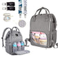 Dodo Babies Diaper Bag Backpack Set - Insulated & Waterproof Pockets - Plus Two Pacifier Clips, Binky Case & Stroller Straps (Te
