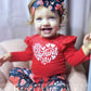 Fioukiay 6 Months Baby Girls My 1St Valentine'S Day Outfits Infant Valentine'S Day Clothes (Red, 6 Months)