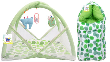 Toddylon Baby Bed New Born Baby Bedding Set Mattress | Carry Bag | Mosquito Net | Cotton | Baby Bed | Infants | Essentials (06 