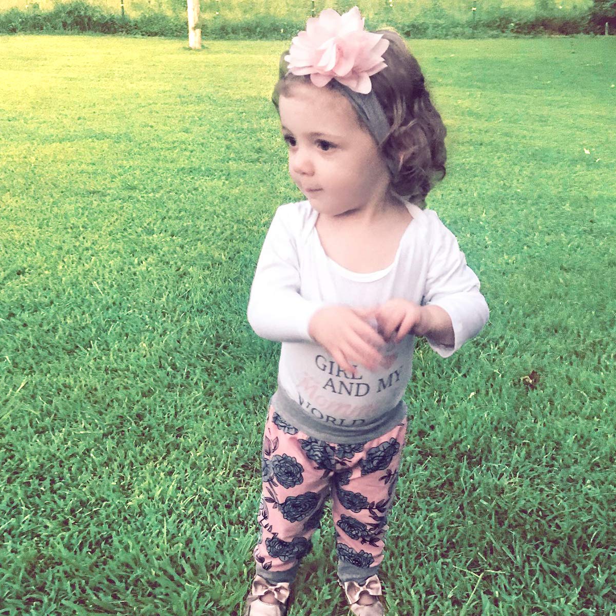 Renotemy Infant Baby Clothes Girl Newborn Outfits Long Sleeve Romper Pants Set 0-3 Months Baby Girl Clothes Outfit Sets
