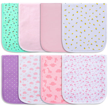Hakochia Burp Cloths For Baby Girls Organic Cotton Large Burp Clothes Extra Absorbent Soft Burping Rags Spit Up Cloth Sets For N
