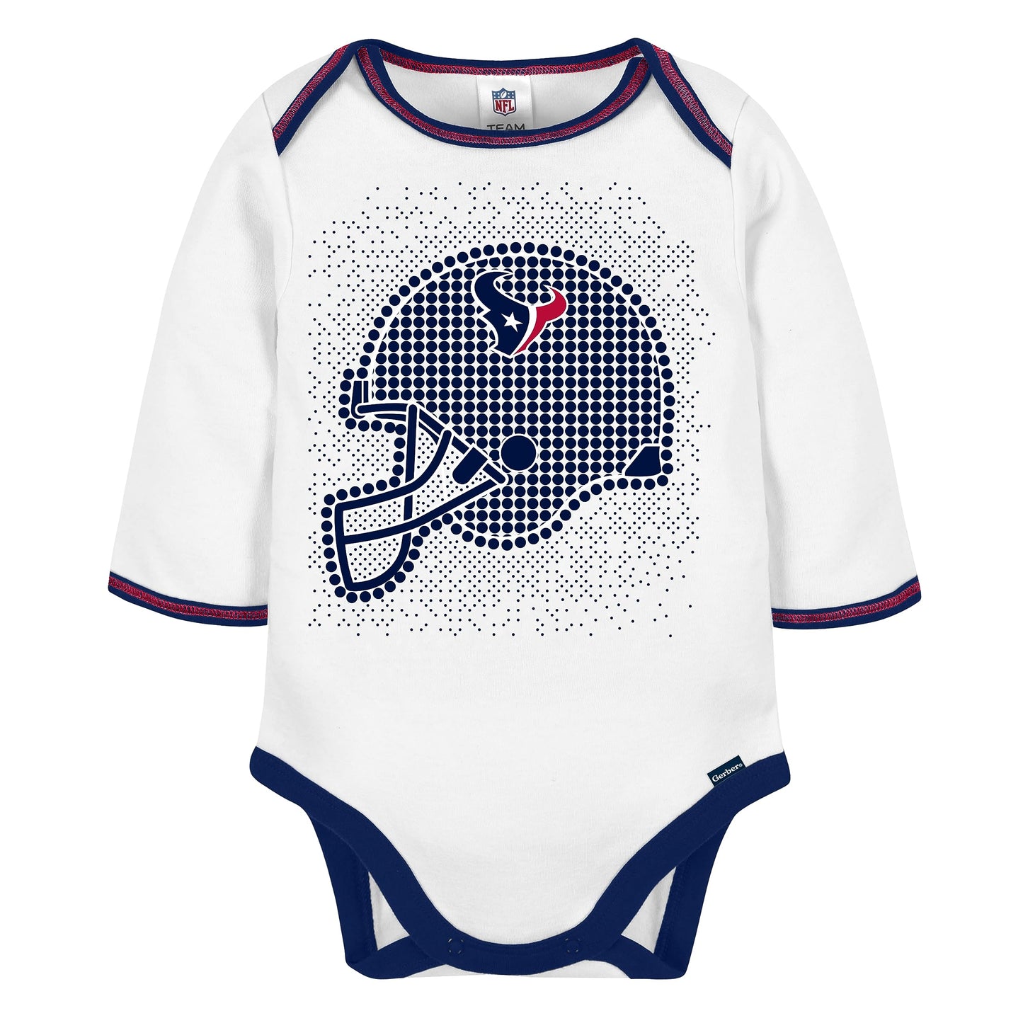 Gerber Nfl Houston Texans 3 Pack Bodysuit Footed Pant And Cap Registry Gift Set, Blue/White Houston Texans, 0-3M